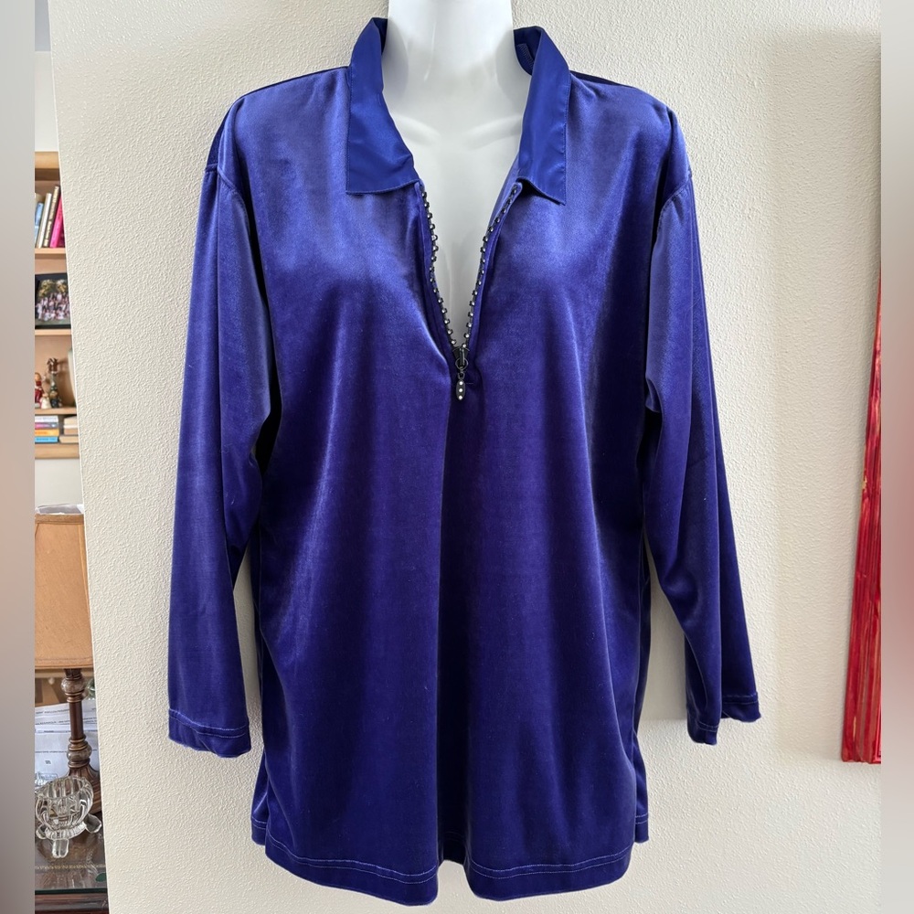Vintage Blast Purple Velour Rhinestone Zipper Leisure Tracksuit Women’s Size S - Picture 5 of 9